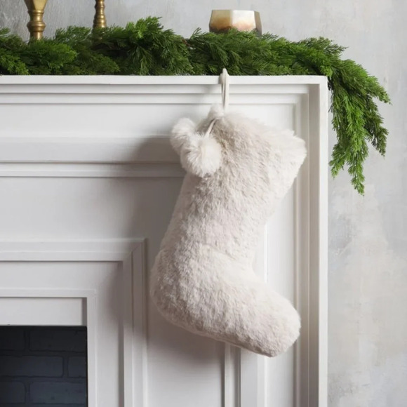 ARHAUS Faux Fur Rabbit Stocking New - Picture 1 of 9